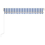 Automatic Retractable Awning 400x300 cm Blue and White - Side View