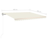 Automatic Retractable Awning 400x300 cm Cream - Low Angle