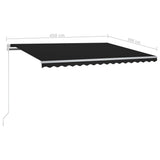 Automatic Retractable Awning 450x300 cm Anthracite - Low Angle