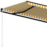 Automatic Retractable Awning 300x250 cm Yellow and White - 45-Degree Angle