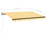 Automatic Retractable Awning 300x250 cm Yellow and White - Low Angle