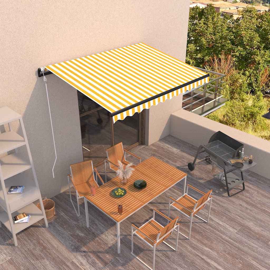 Automatic Retractable Awning 300x250 cm Yellow and White