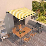 Automatic Retractable Awning 300x250 cm Yellow and White