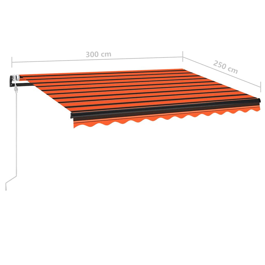 Automatic Retractable Awning 300x250 cm Orange and Brown