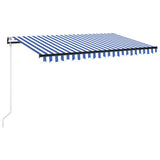 Automatic Retractable Awning 400x300 cm Blue and White - Front View
