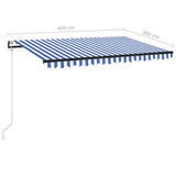 Automatic Retractable Awning 400x300 cm Blue and White