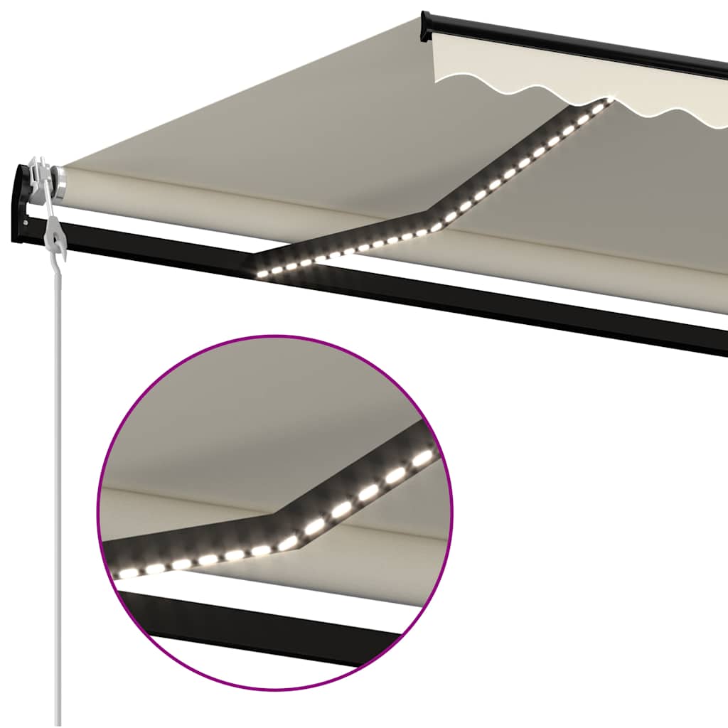Automatic Awning with LED&Wind Sensor 300x250 cm Cream