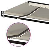 Automatic Awning with LED&Wind Sensor 300x250 cm Cream - 45-Degree Angle