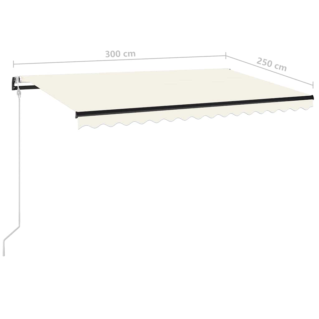 Automatic Awning with LED&Wind Sensor 300x250 cm Cream