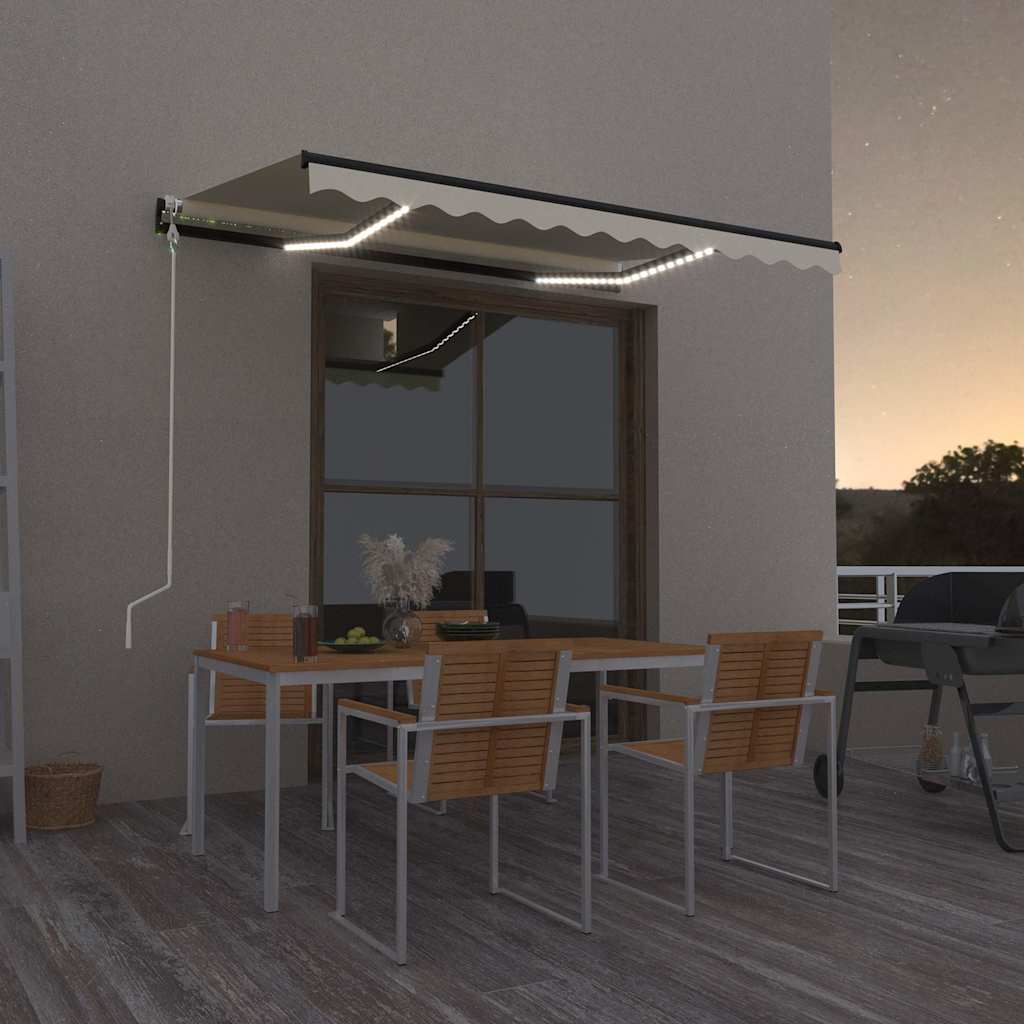 Automatic Awning with LED&Wind Sensor 300x250 cm Cream