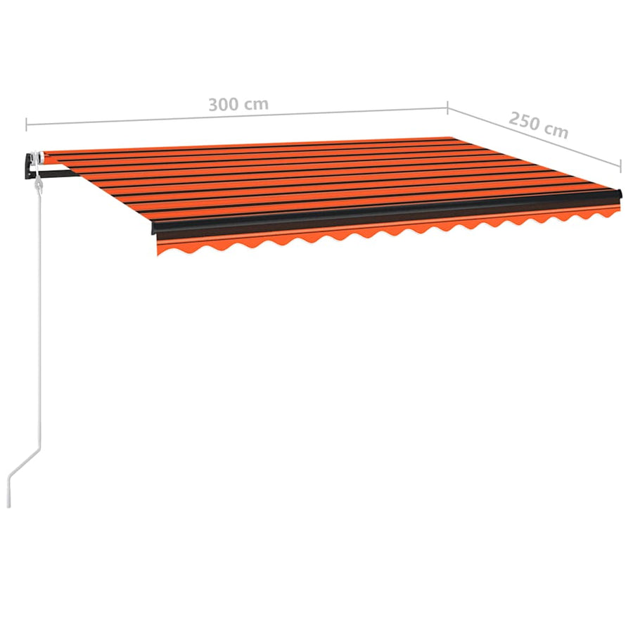 Automatic Awning with LED&Wind Sensor 300x250 cm Orange/Brown