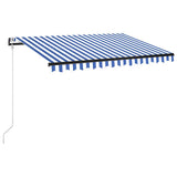 Automatic Awning with LED&Wind Sensor 350x250 cm Blue and White