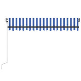 Automatic Awning with LED&Wind Sensor 350x250 cm Blue and White