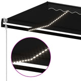 Automatic Awning with LED&Wind Sensor 350x250 cm Anthracite - 45-Degree Angle