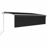 Automatic Retractable Awning with Blind 5x3m Anthracite - Front View