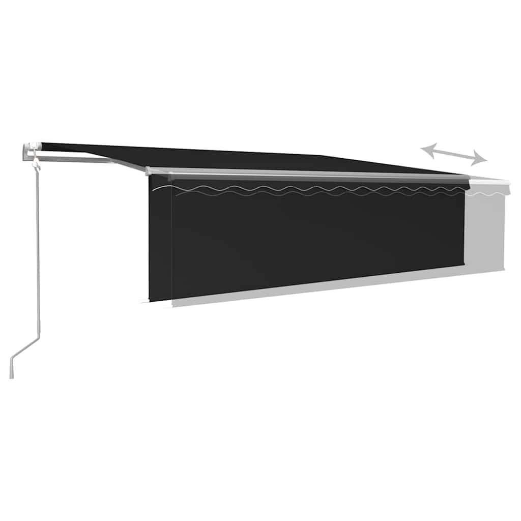 Automatic Retractable Awning with Blind 5x3m Anthracite