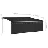 Automatic Retractable Awning with Blind 4,5x3m Anthracite - Low Angle