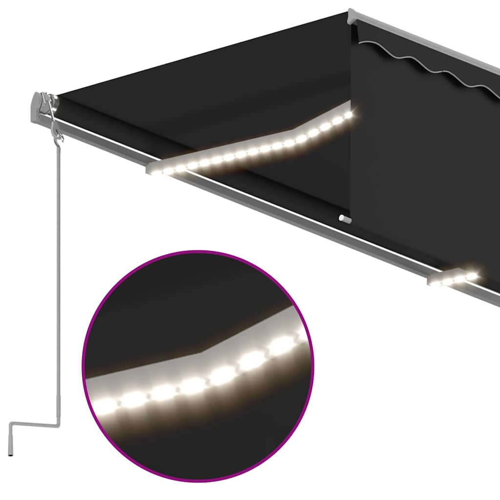 Automatic Awning with Blind&LED&Wind Sensor 3x2,5m Anthracite