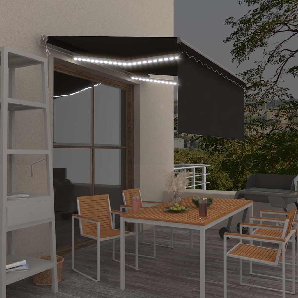 Automatic Awning with Blind&LED&Wind Sensor 3x2,5m Anthracite