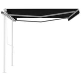 Automatic Retractable Awning with Posts 4x3 m Anthracite - Top-Down View