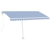 Freestanding Automatic Awning 400x300cm Blue/White - Front View
