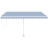 Freestanding Automatic Awning 400x300cm Blue/White - Side View