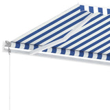 Freestanding Automatic Awning 400x300cm Blue/White - Rear View