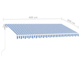 Freestanding Automatic Awning 400x300cm Blue/White - Close-Up Angle