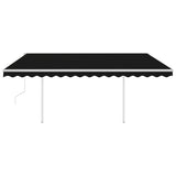 Automatic Retractable Awning with Posts 4.5x3 m Anthracite