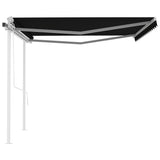 Automatic Retractable Awning with Posts 4.5x3 m Anthracite - Top-Down View