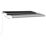 Automatic Retractable Awning with Posts 4.5x3 m Anthracite - 45-Degree Angle