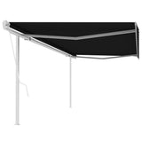 Automatic Retractable Awning with Posts 5x3 m Anthracite - Front View