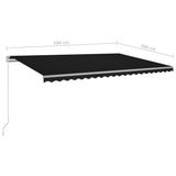 Automatic Retractable Awning with Posts 5x3 m Anthracite - Extra Image