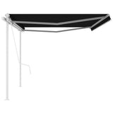 Automatic Retractable Awning with Posts 5x3 m Anthracite - Top-Down View