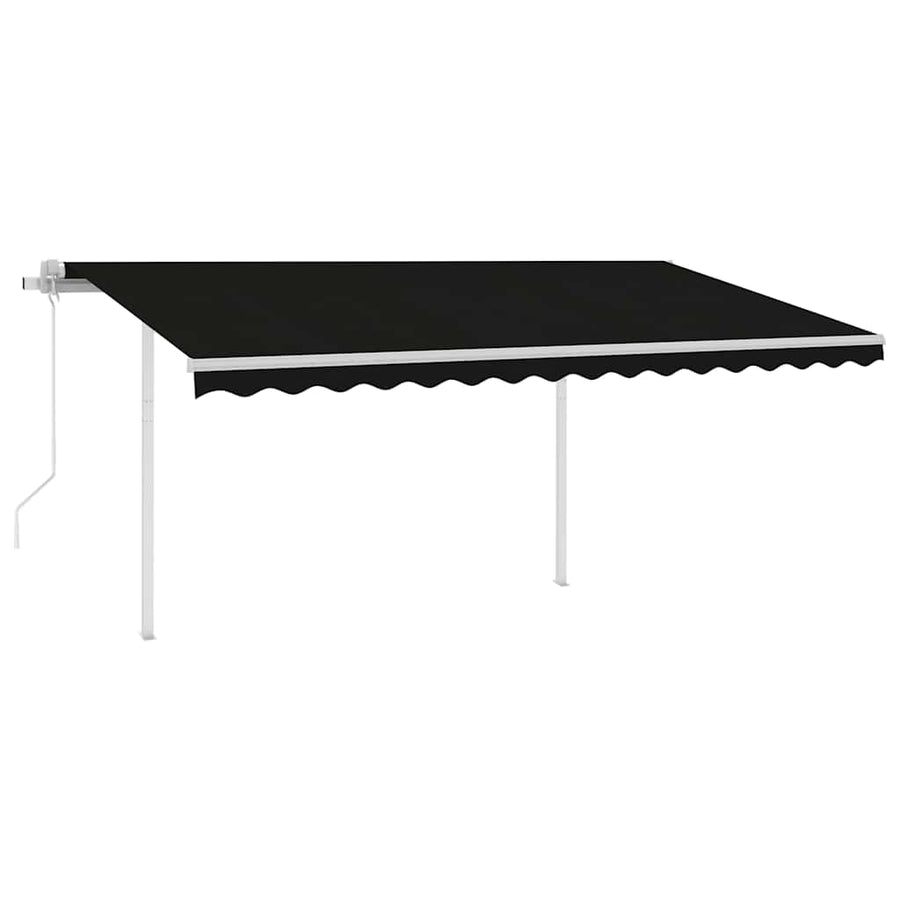 Automatic Retractable Awning with Posts 4x3,5 m Anthracite