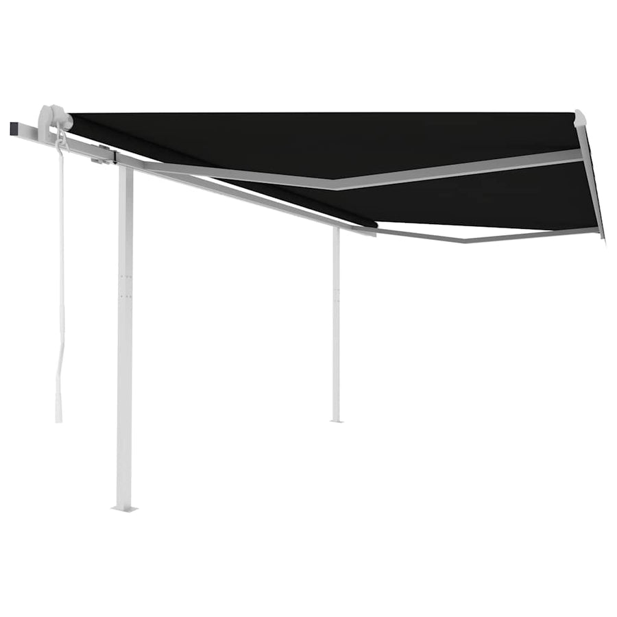 Automatic Retractable Awning with Posts 4x3,5 m Anthracite