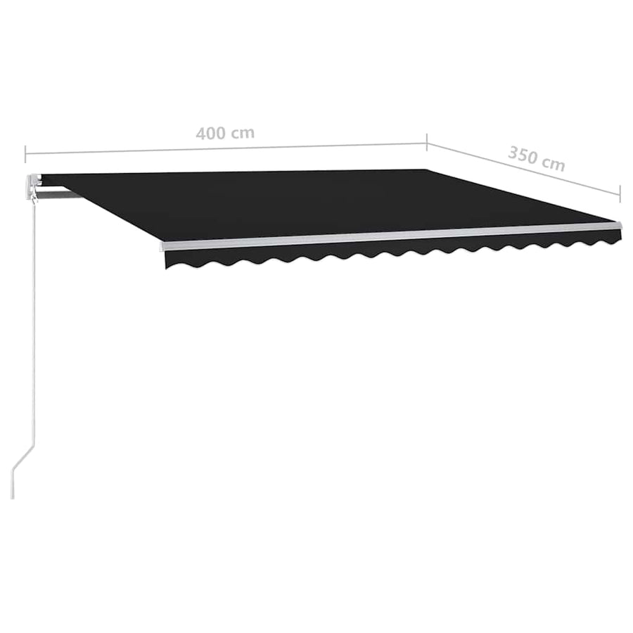 Automatic Retractable Awning with Posts 4x3,5 m Anthracite