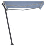 Freestanding Automatic Awning 300x250cm Blue/White - Top-Down View