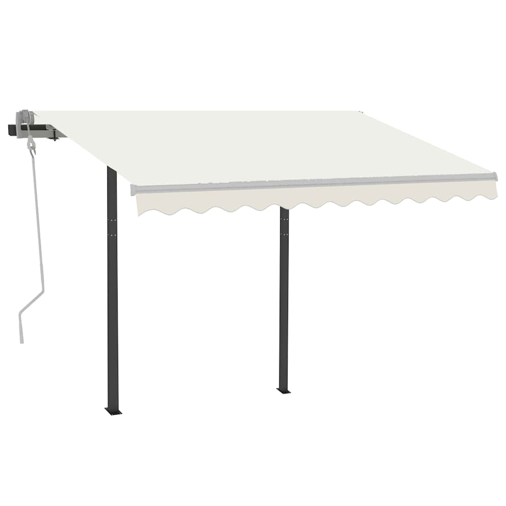 Automatic Retractable Awning with Posts 3x2,5 m Cream