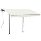 Automatic Retractable Awning with Posts 3x2,5 m Cream