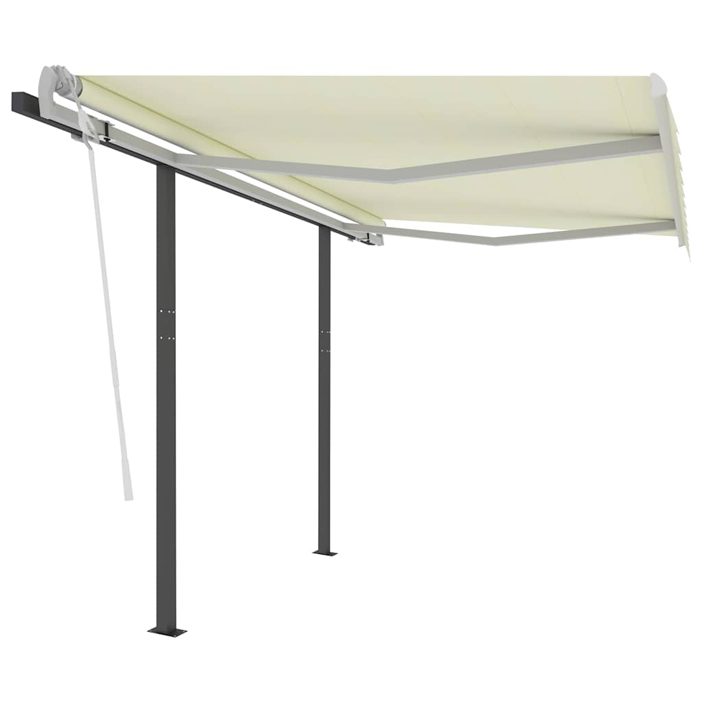 Automatic Retractable Awning with Posts 3x2,5 m Cream