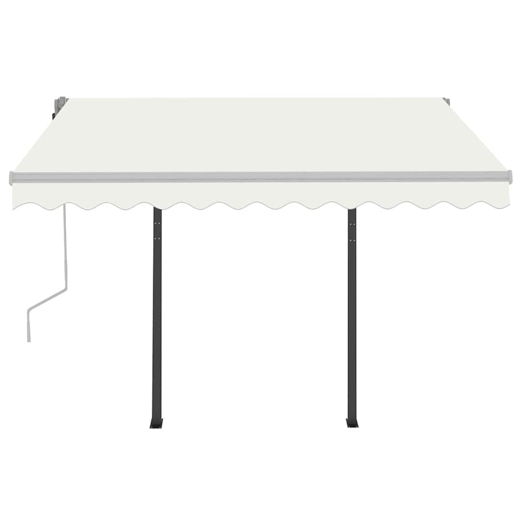 Automatic Retractable Awning with Posts 3x2,5 m Cream