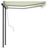 Automatic Retractable Awning with Posts 3x2,5 m Cream