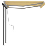 Automatic Retractable Awning with Posts 3x2,5 m Yellow & White