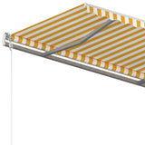 Automatic Retractable Awning with Posts 3x2,5 m Yellow & White