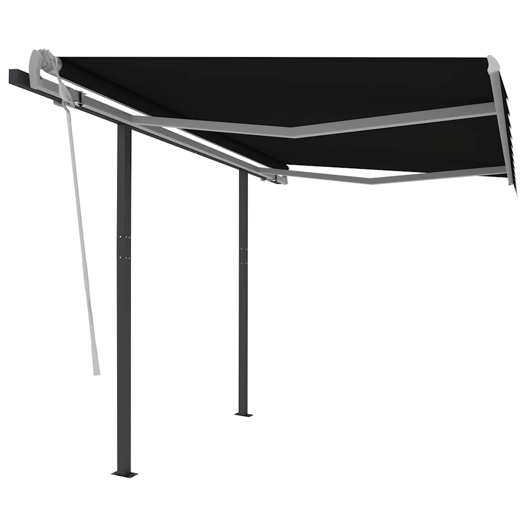 Automatic Retractable Awning with Posts 3x2,5 m Anthracite