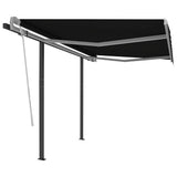 Automatic Retractable Awning with Posts 3x2,5 m Anthracite - Front View