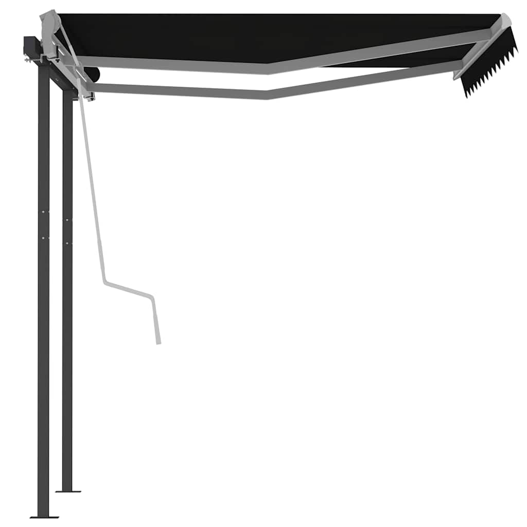 Automatic Retractable Awning with Posts 3x2,5 m Anthracite