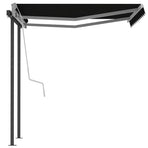 Automatic Retractable Awning with Posts 3x2,5 m Anthracite