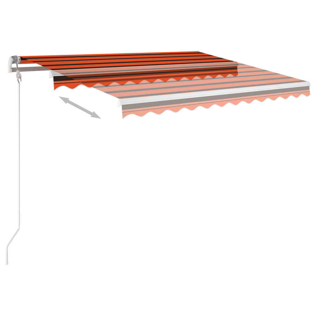 Automatic Retractable Awning with Posts 3x2.5 m Orange & Brown